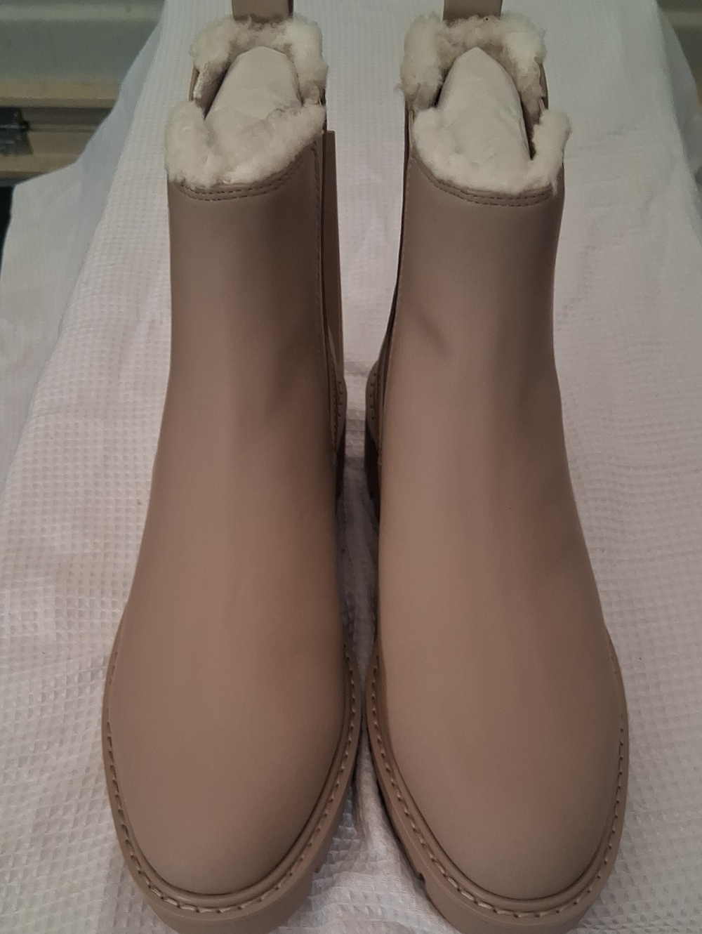 Plush-Lined Women's Ankle Booties in Taupe